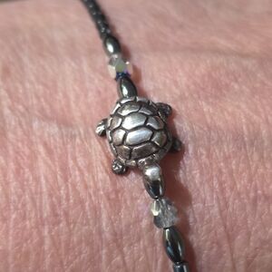 Silver Turtle Beaded Ankle Bracelet..Never Worn